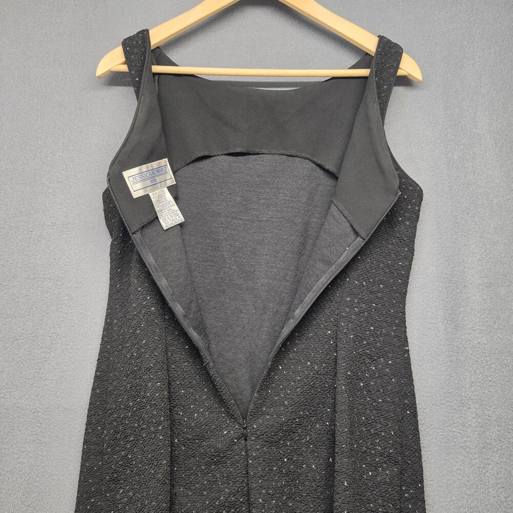 Jessica Howard Dress Womens 10P Black Metallic Sheath Sleeveless Evening Velvet - Picture 8 of 8
